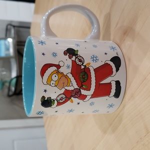 The Simpsons Homer Holiday Ceramic Coffee Mug - Blue Interior